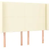 Syfax Cabecero con orejas cuero sintético crema 147x16x118/128cm