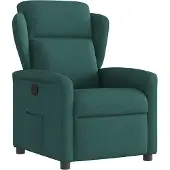 Syfax Sillón reclinable de tela verde oscuro