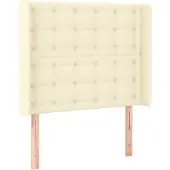 Syfax Cabecero con orejas cuero sintético crema 103x16x118/128cm
