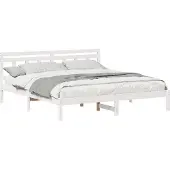 Syfax Estructura de cama con cabecera Blanco Madera maciza de pino