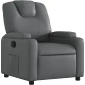 Syfax Sillón reclinable de cuero sintético gris