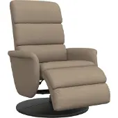Syfax Sillón reclinable con reposapiés cuero sintético capuchino