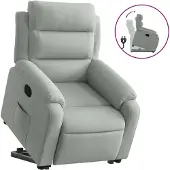 Sonstiges Sillón reclinable elevable terciopelo gris claro