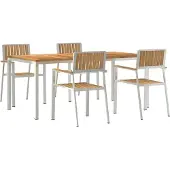 Syfax Juego de comedor para exteriores 5 uds. 180 x 90 x 75 cm