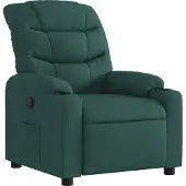 Syfax Sillón reclinable de tela verde oscuro