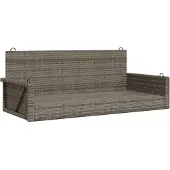 vidaXL Hamaca colgante, gris, 119x56x48 cm, tejido de polirratán