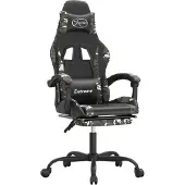 Syfax Silla gaming giratoria y reposapiés cuero sintético
