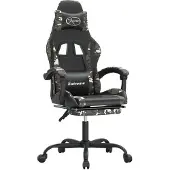 Syfax Silla gaming con reposapiés cuero sintético negro camuflaje