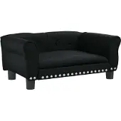 Syfax Cama para perros de cuero sintético negra 70x45x30 cm