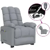 Syfax Sillón de masaje eléctrico tela gris claro