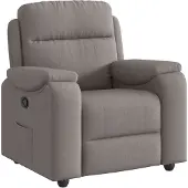 Syfax Sillón reclinable de tela gris taupe
