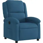 Syfax Sillón reclinable azul de terciopelo
