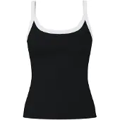 Pieces Top 'PCMay' negro / blanco