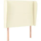 Syfax Cabecero con orejas de cuero sintético crema 103x23x118/128cm