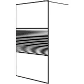 Syfax Mampara de ducha vidrio ESG transparente negro 115x195 cm