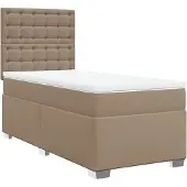 Syfax Cama box spring con colchón cuero sintético capuchino 100x200cm