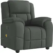 Syfax Sillón de masaje reclinable de tela gris oscuro