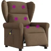 Syfax Sillón reclinable de masaje eléctrico tela marrón