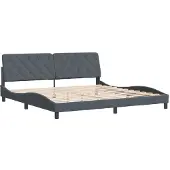 Syfax Estructura cama sin colchón terciopelo gris oscuro 200x200 cm