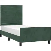 Syfax Estructura cama sin colchón terciopelo verde oscuro 100x200 cm