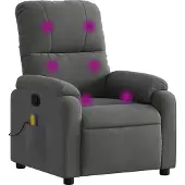 Syfax Sillón reclinable de masaje tela de microfibra gris oscuro