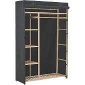 Syfax Armario de tela gris 110x40x170 cm