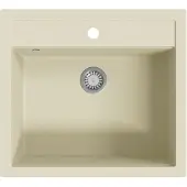 Syfax Fregadero de cocina de granito con un seno beige