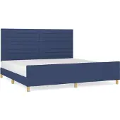 Syfax Cama sin colchón tela azul 200x200 cm