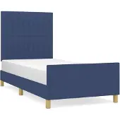 Syfax Estructura de cama sin colchón tela azul 80x200 cm