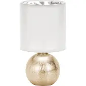 Strühm Lámpara de mesa PERLO E14, diseño dorado/blanco