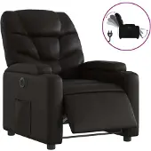 Sonstiges Sillón reclinable eléctrico de cuero sintético negro