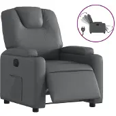 Sonstiges Sillón reclinable eléctrico de cuero sintético gris