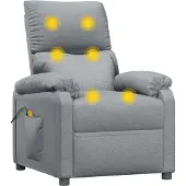 Syfax Sillón de masaje tela gris claro