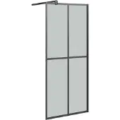 Syfax Mampara de ducha accesible vidrio templado oscuro 90x195 cm