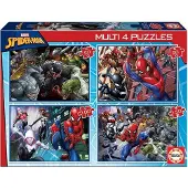 Educa Multi 4 50-80-rompecabezas De Ultimate Spiderman 100-150 Piezas