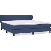 Syfax Cama box spring con colchón tela azul 160x200 cm