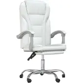 Syfax Silla de oficina reclinable cuero sintético blanco
