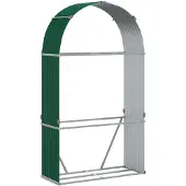 Syfax Leñero de acero galvanizado verde 120x45x210 cm