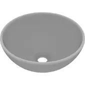Syfax Lavabo de lujo redondo cerámica gris claro mate 32,5x14 cm