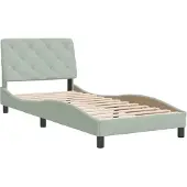 Syfax Estructura de cama sin colchón terciopelo gris claro 90x200 cm