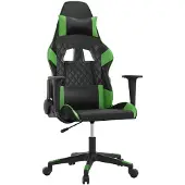 Syfax Silla gaming de masaje cuero sintético negro y verde