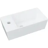 Syfax Lavabo blanco de cerámica, dimensiones: 48 x 25 x 15 cm