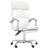 Syfax Silla de oficina reclinable cuero sintético blanco