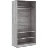 Syfax Armario de madera contrachapada gris Sonoma 100x50x200 cm