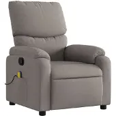 Sonstiges Sillón de masaje reclinable de tela gris taupé