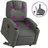 Sonstiges Silla de masaje reclinable de pie de tela gris oscuro