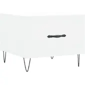 Syfax Mesa de centro madera de ingeniería blanca 50x50x40 cm