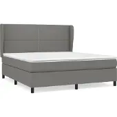 Syfax Cama box spring con colchón tela gris oscuro 180x200 cm
