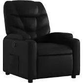 Syfax Sillón reclinable de piel sintética negra