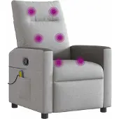 Syfax Sillón de masaje reclinable de tela gris nube
